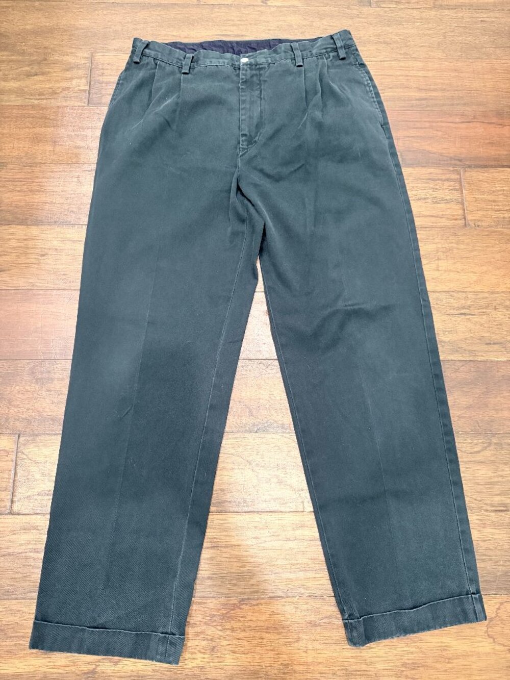 Vintage Nautica Rigger Mens 36x32 Black Chino Pants Hong Kong Cotton NS-83